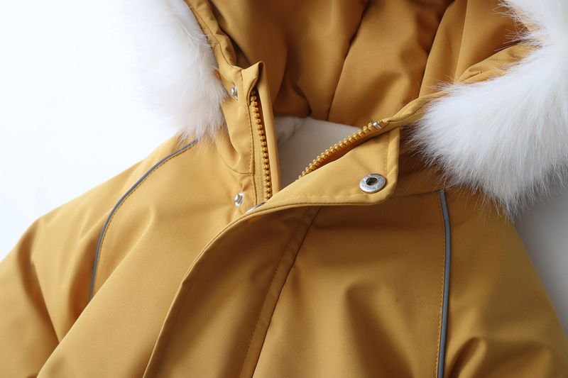 Farblich abgesetzter, fleecegefütterter Schneeanzug mit Kapuze für Kleinkinder – Winter-Thermo-Einteiler mit Reißverschluss, weiches Polyester, Unisex (80–120 cm)_voghion.com