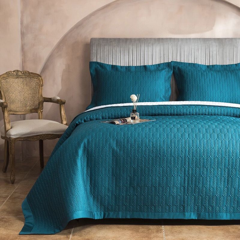 Copriletto in cotone di alta qualità, 100 pezzi, set da tre pezzi, trapuntato in cotone a fibra lunga, lenzuolo trapuntato in puro cotone, trapuntato da 1,8 m._voghion.com