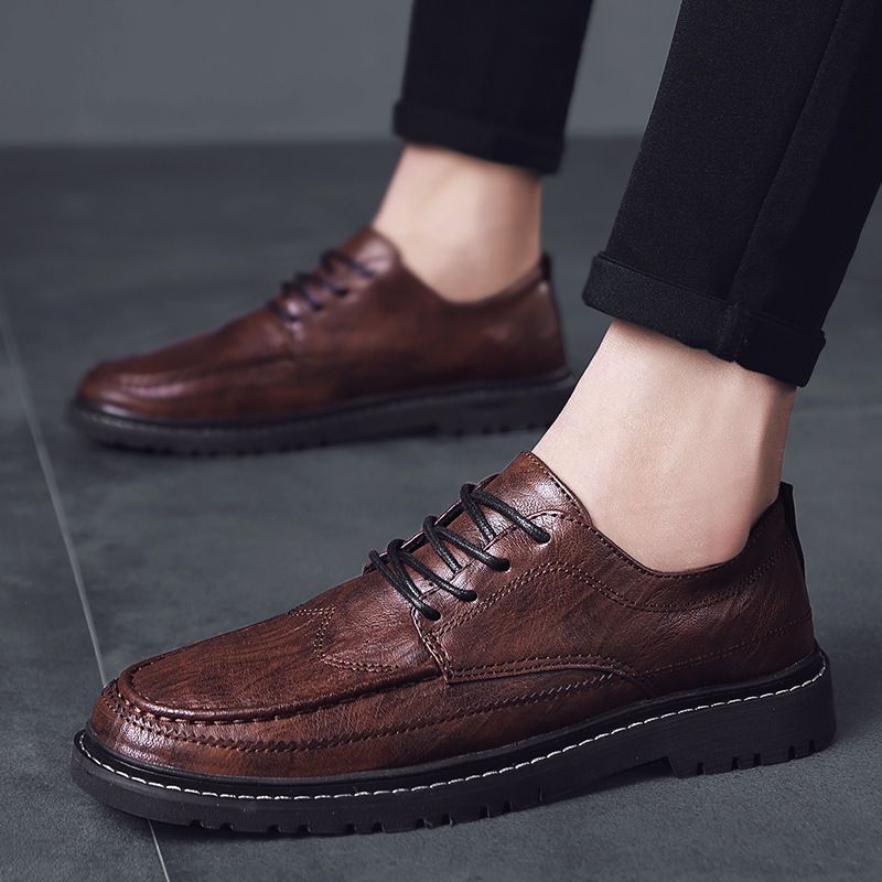 Scarpe da uomo in pelle piccole, casual, alla moda, formali, britanniche, primavera 2023, versione coreana_voghion.com