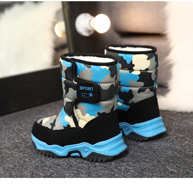 Kinder schnee 2024 winter neue stil mit plüsch isolierung, mittlere und große kinder baumwollschuhe, multi-farbe hohe_voghion.com