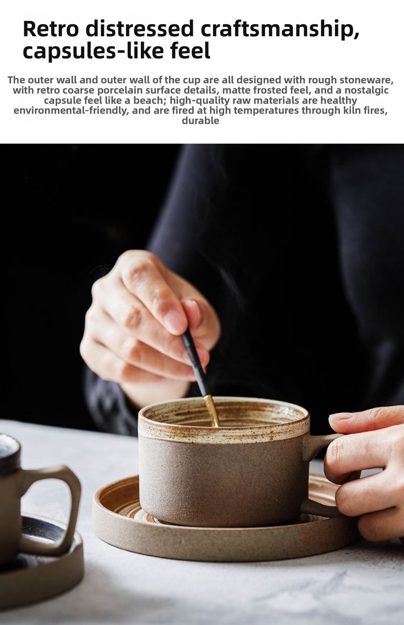 Coffee Fancy Latte Ceramic And Saucer Set Creative Home Mug Milk Oatmeal Breakfast Cup_voghion.com