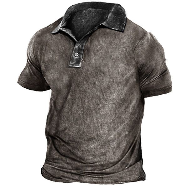È possibile realizzare una nuova POLO casual creativa da uomo con stampa 3D e bottone a cravatta a maniche corte_voghion.com
