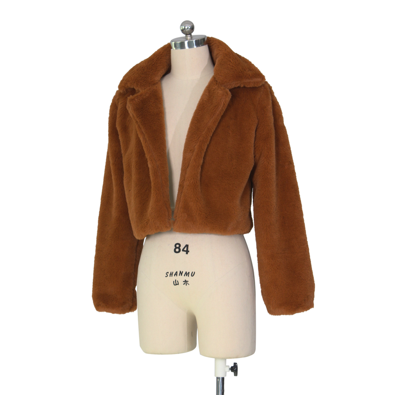 L'abbigliamento femminile desidera Dunhuang vendita calda autunno e inverno cardigan in pelliccia sintetica sciolto giacca corta cappotto soffice_voghion.com