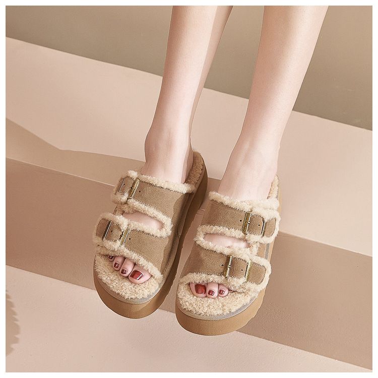 SH213-12025 Herbst und Winter Neue Casual Fashion Non-Slip Soft Bottom Pelzigen Schuhe für Frauen_voghion.com