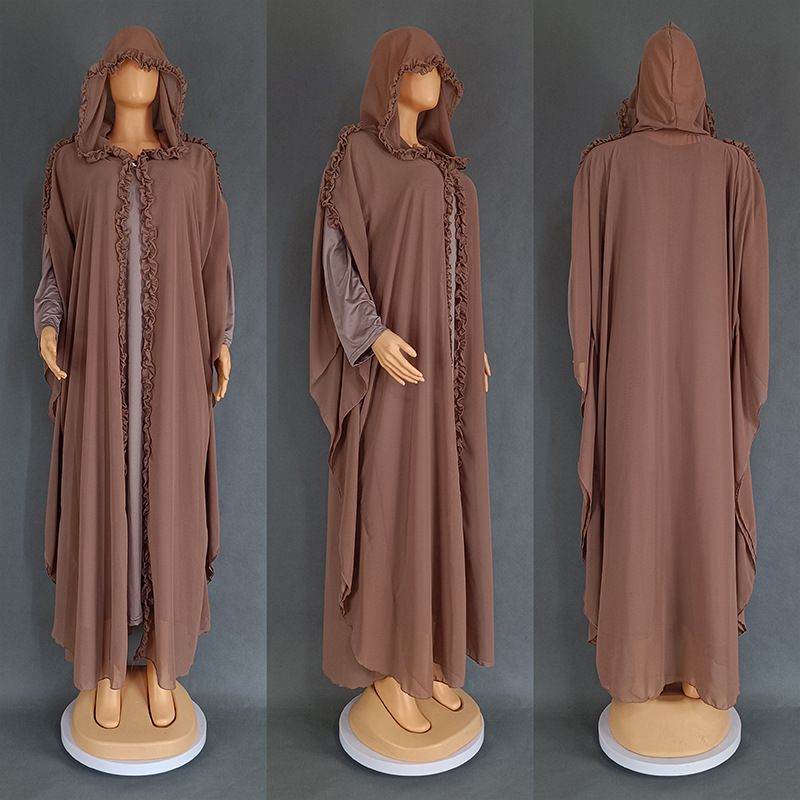 Dameskleding Capuchon Sjaal Lange Jurk Turkse Cardigan Robe_voghion.com