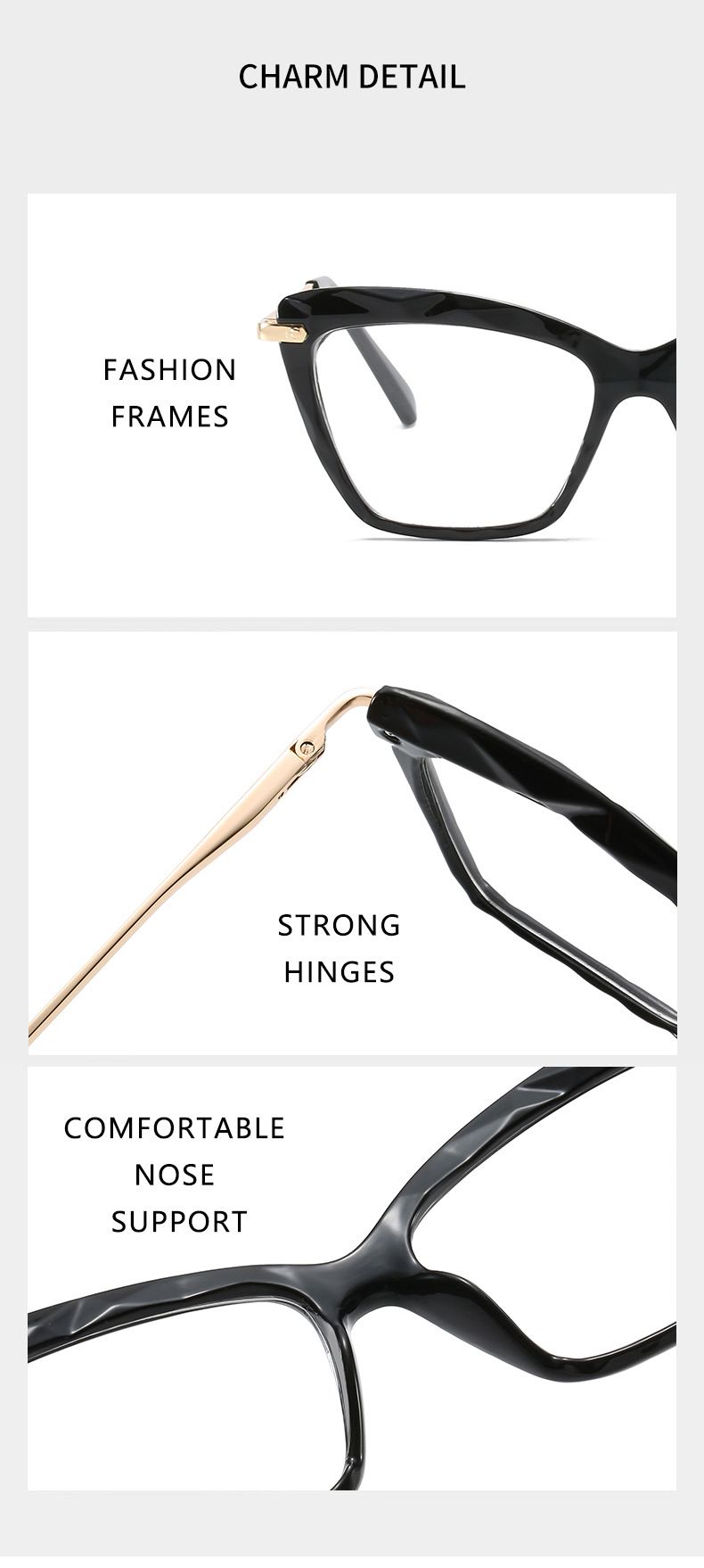 Crystal Multi Cut Eyeglass Frame for Women's 2024 New European and American Fashion Metal Eyeglass Frame_voghion.com