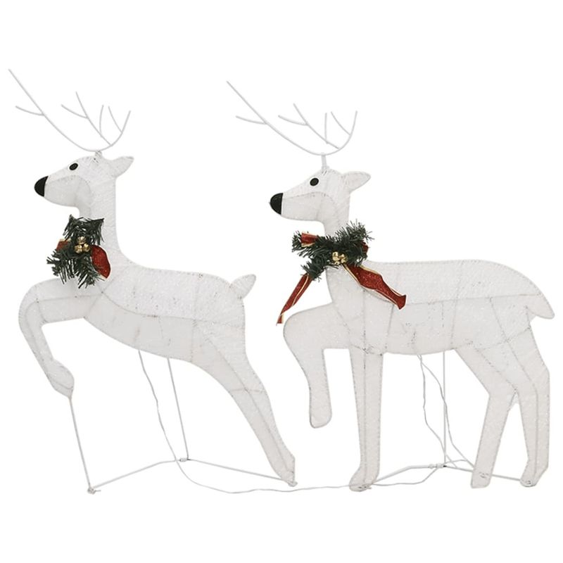 Christmas Reindeers 2 pcs White 40 LEDs_voghion.com