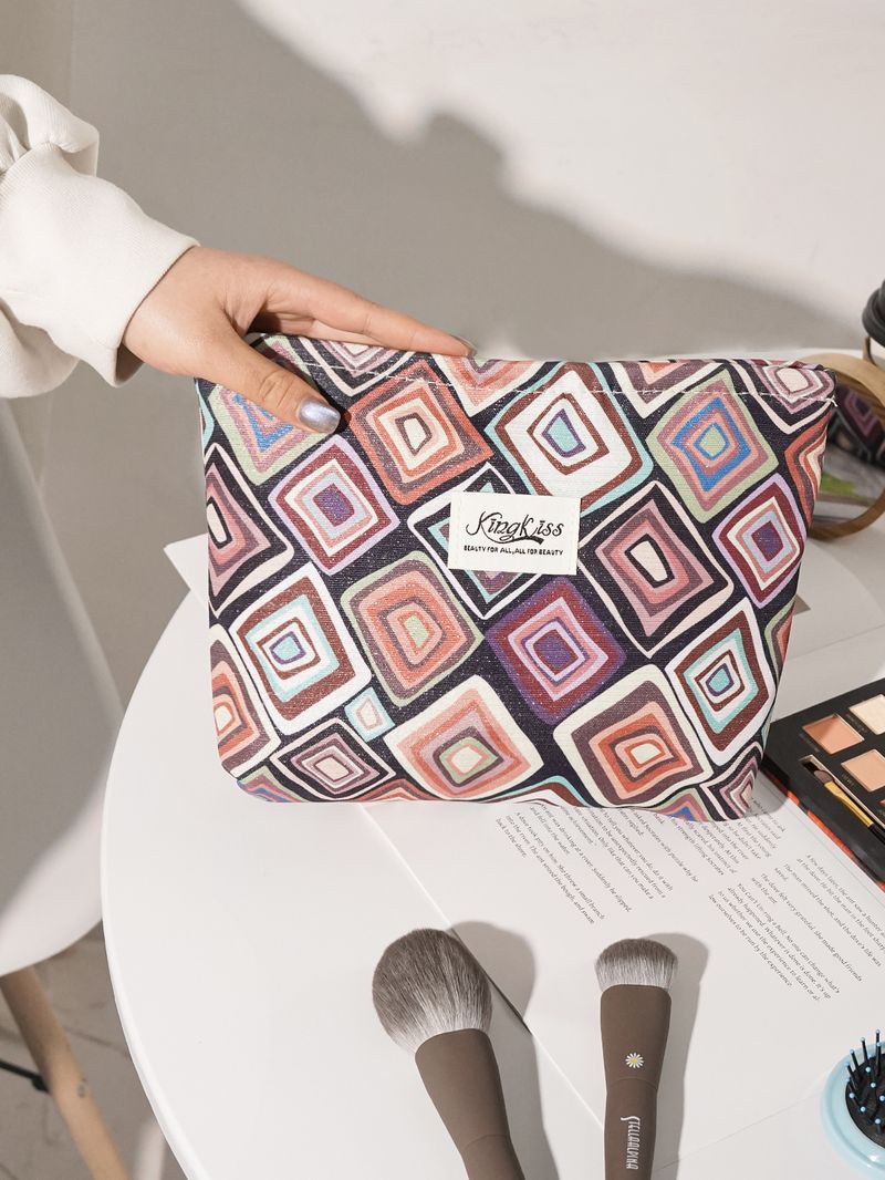 TK Xiyin Cross Border Spezialversorgung Graffiti Geometrisches Hochwertiges Stickmuster Hochwertige tragbare Aufbewahrungskosmetiktasche Fabrik_voghion.com