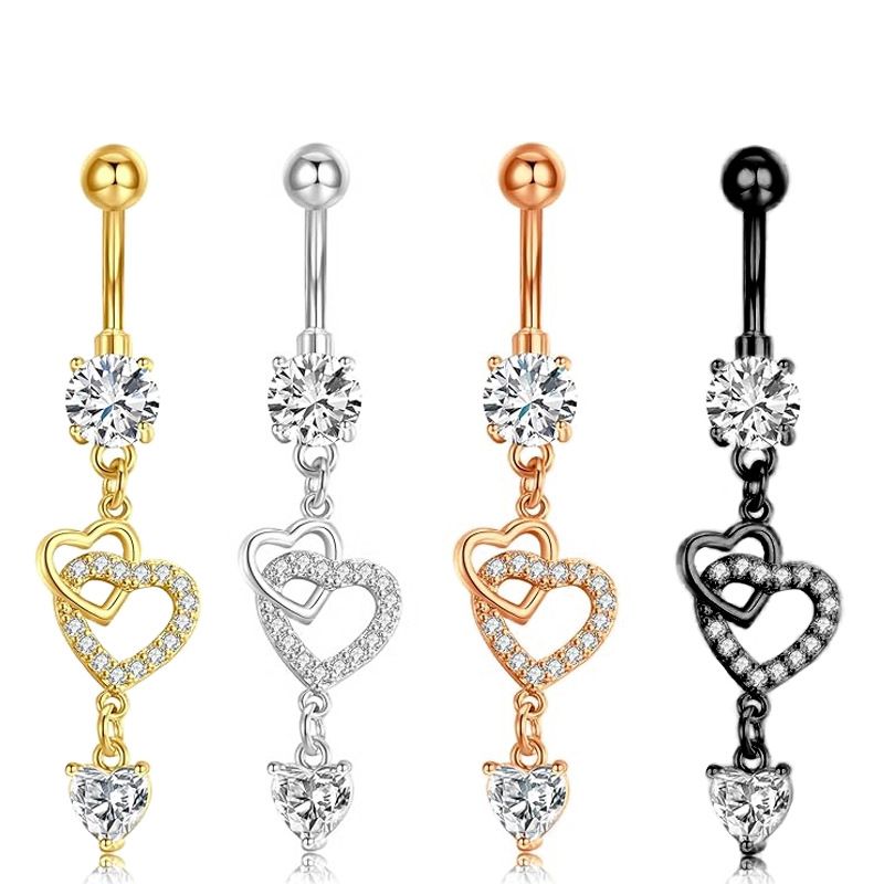 Gioielli da piercing di alta qualità, anello in zircone, perno a forma di cuore per ombelico, in magazzino all'ingrosso, dropshipping transfrontaliero_voghion.com