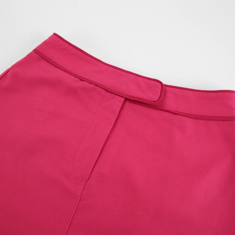 Completo da donna a maniche lunghe in cotone e lino da pendolare per donna, set casual con camicia rosa e pantaloncini in due pezzi_voghion.com