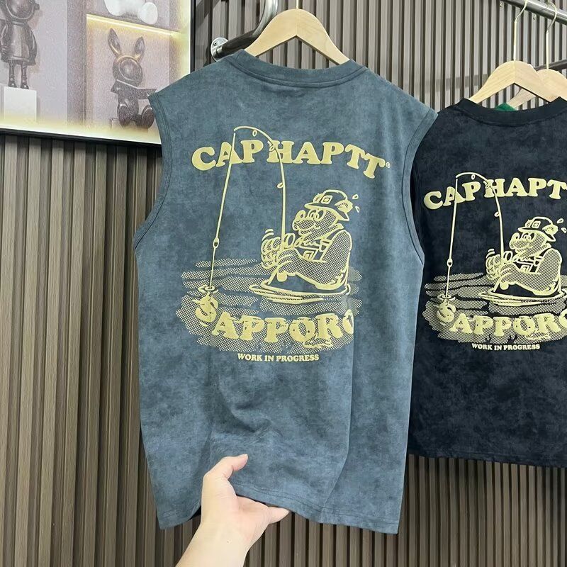 Camiseta de algodón de manga corta con estampado de marca de moda holgada de alta costura de verano para hombre_voghion.com