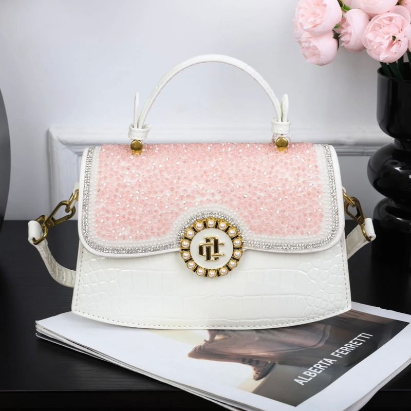 Women's diamond-encrusted handbag high-end fashion age-reducing temperament all-match one-shoulder Messenger bag_voghion.com