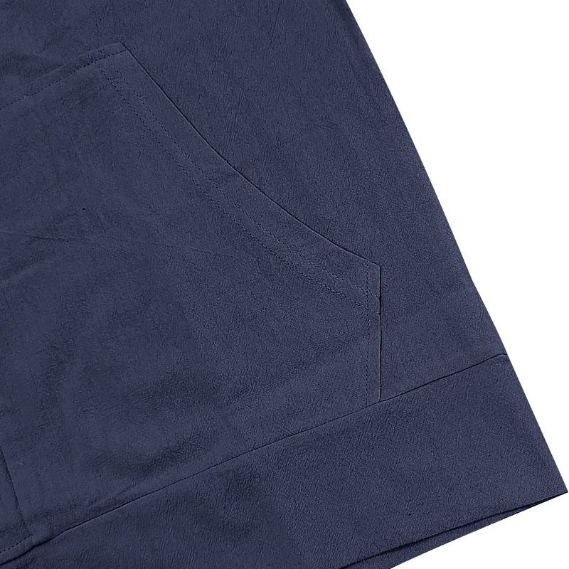 Spring And Autumn American Loose Men's Loose Linen Casual Simple Beach Hooded Long Sleeve Shirt Men_voghion.com