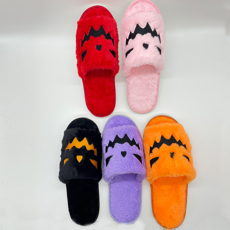 Grensoverschrijdende explosieve Halloween-pompoen Binnen- en buitenlandse handel Hot Products Pluche platte pantoffels_voghion.com