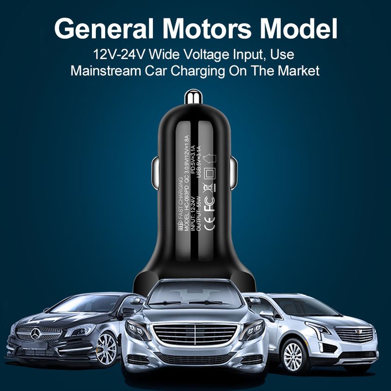Music Festival Set of one to three QC3.0USB+20WType-c flash multi port car fast charging head cigarette lighter_voghion.com