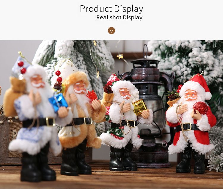 Haube Neue Weihnachtsdekorationen Harz Weihnachtsmann Ornamente Stehende Haltung Kleine Puppe Ornamente Puppenanhänger_voghion.com