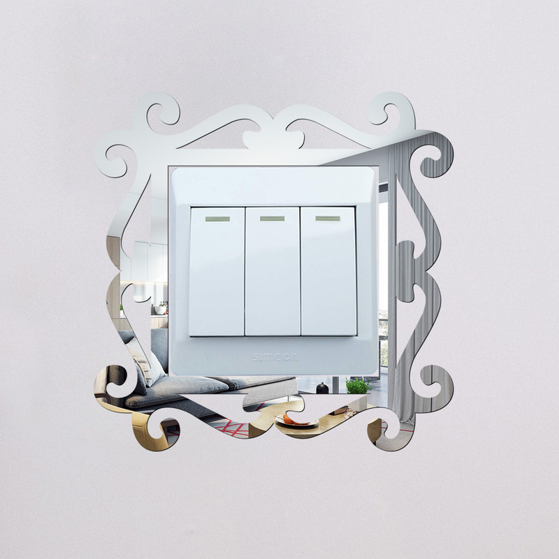JM831-839 three-dimensional acrylic mirror switch sticker socket switch sleeve beautification decoration DIY_voghion.com