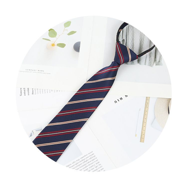 Cravatta giapponese JK/DK a righe in stile college per studenti, senza lacci, all'ingrosso_voghion.com