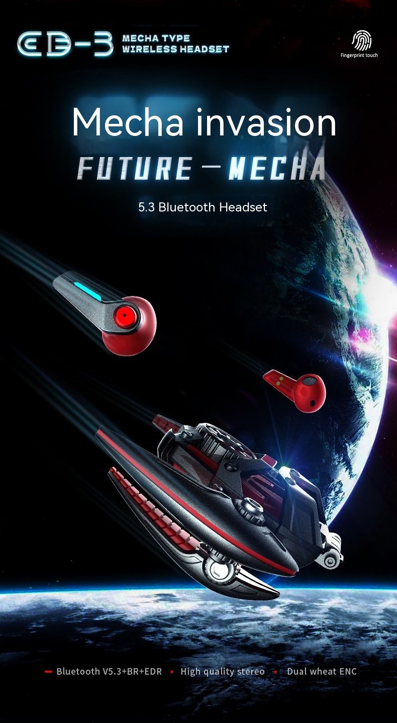 Nuevo Cd-3 Mecha auricular Auriculares inalámbricos con Bluetooth aleación auriculares mecánicos Enc reducción de ruido Tws auriculares e-sports hombre regalos_voghion.com