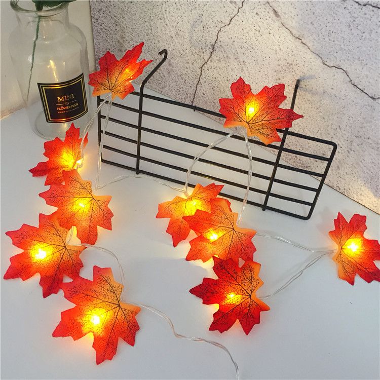 Maple Leaf LED String Lights - Battery Operated Indoor/Outdoor Decorative Lights For Christmas, Halloween, Parties_voghion.com