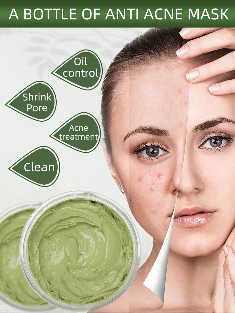 Joyretty tree pulisce i pori, i punti neri, i campioni, la pelle liscia e tenera, il fumo di tè verde Fango maschera facciale_voghion.com