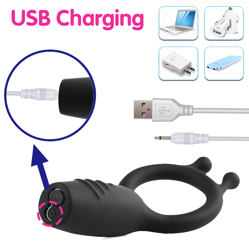 Anello vibrante 7 modalità Anello per eiaculazione ritardata per uomo Giocattolo del sesso G-Spot Stimolare il massaggio Anello D_voghion.com