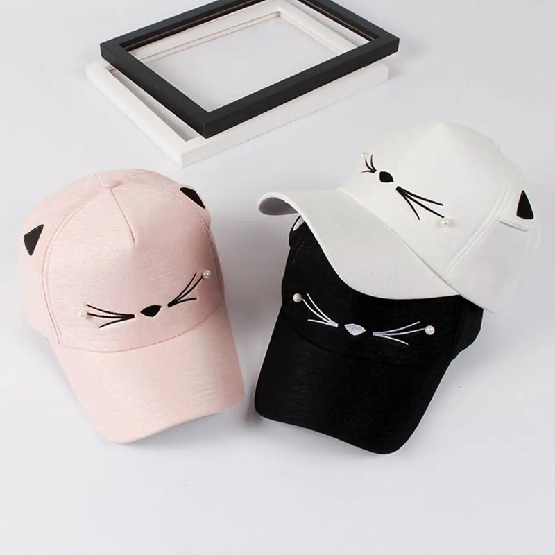 Fashion Cat Ear Baseball Cartoon Cotton Outdoor Sport Casual Sun Cap Cute Cosplay Hat_voghion.com