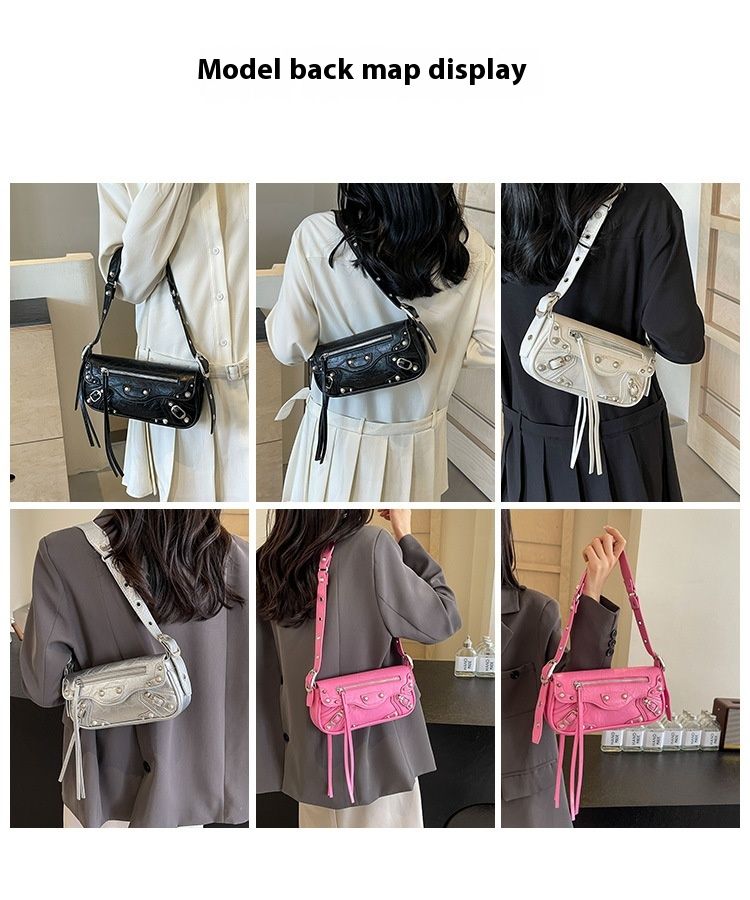 Séiss Cool Hot Girl Motorrad 2024 Summer Neie Stil Ënneraarm Hand Grip Muster Handtasche Personaliséiert Niet Schëllertasche_voghion.com