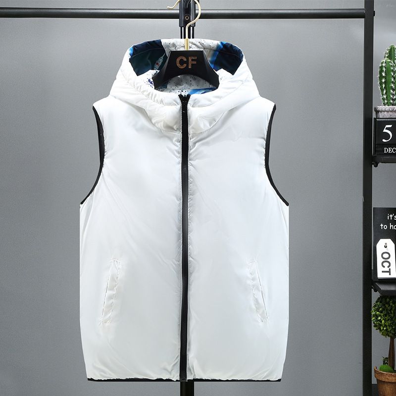 Men's Clothing Vest Men's Autumn And Winter Thickened Down Cotton Winter Waistcoat Jacket Youth Version Handsome Double-sided Vest Shoulder Vest_voghion.com