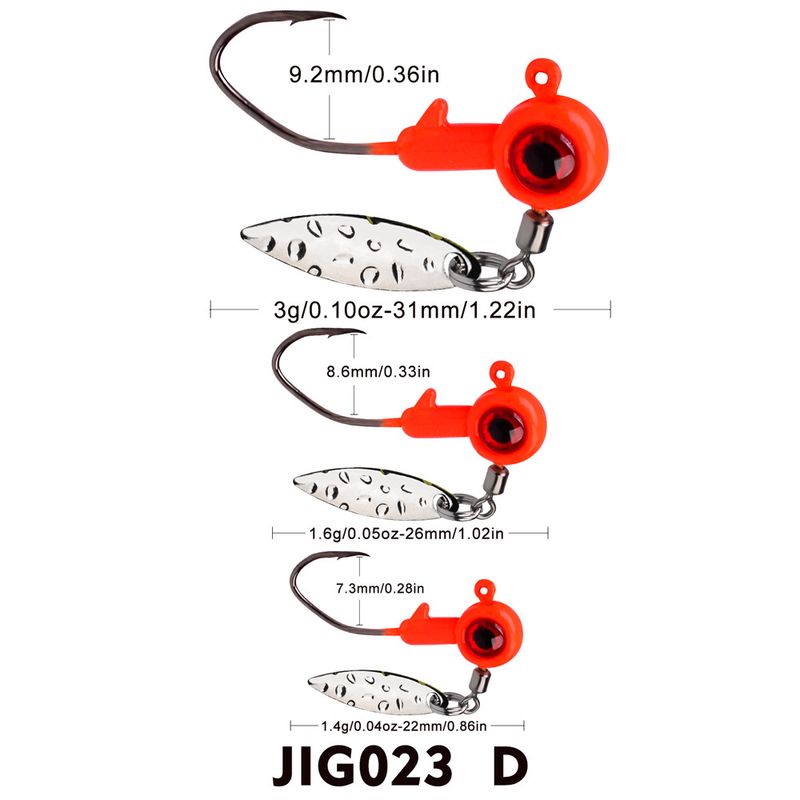 Soft Bait Weighted Lead Head With Swivel Spinner Anti-Hooking Lure 1.4g 1.6g 3g JIG Hook_voghion.com