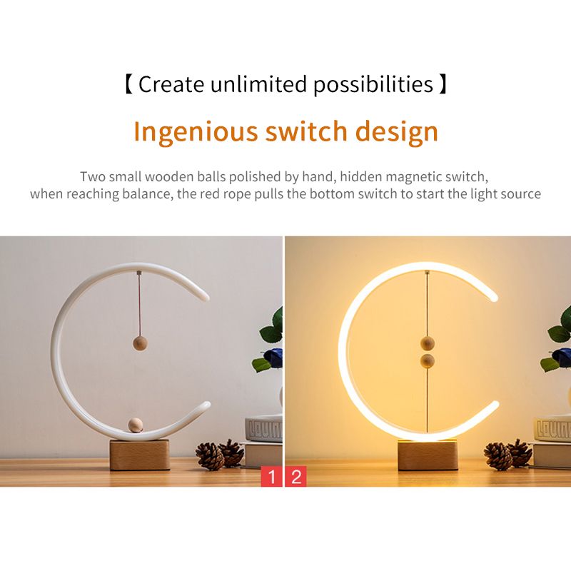 USB-Tischlampe, magnetische Aufhängung, Balance-Dekoration, Kunst, LED-Licht, innovativ, Nachttischlampe, Schreibtischlampe, magische Tischlampe_voghion.com