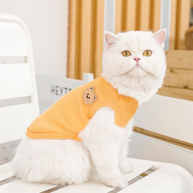 Haustierkleidung Waffelbär Sommerweste Teddy mittlere und kleine Hundekatze Hundekleidung Fabrik Großhandel_voghion.com