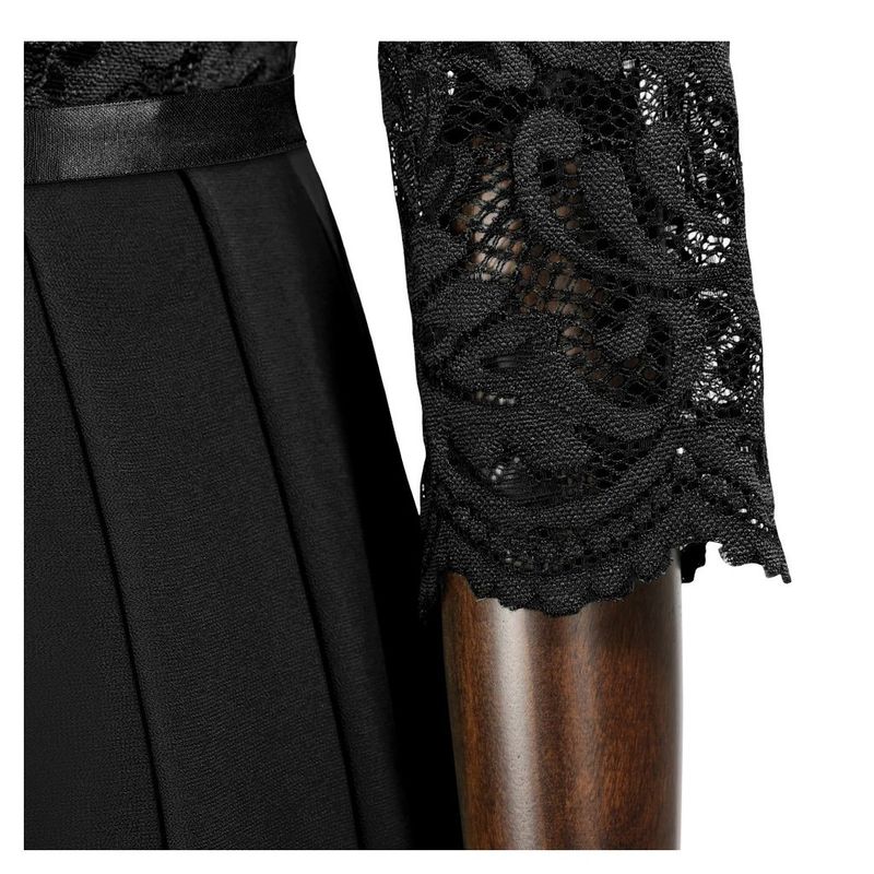 Abbigliamento Donna Abito in Chiffon Girocollo Pizzo Abito Lungo Abito da Sera per Donna_voghion.com