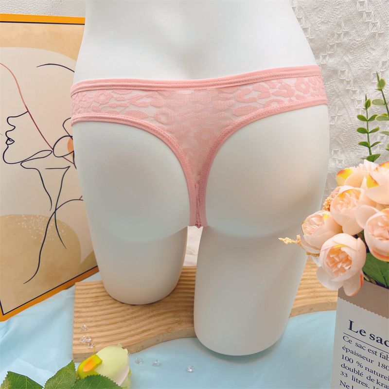 Women's Intimates Leopard Print Sexy Temptation Hollow Lace Women's Thong Ultra Thin Briefs Comfortable Hip Lift_voghion.com