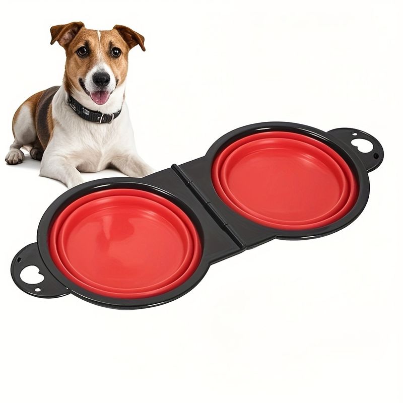 The New Model Is Foldable Double-layer Pet Bowl That Combines The Function Of A Feeder._voghion.com