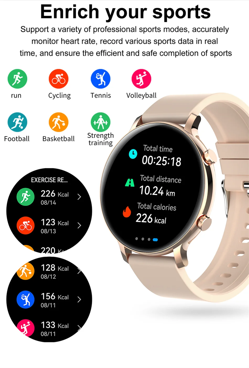 GPS Sport Smart Watch ECG + PPG Bluetooth Anruf Uhren Herren Fitness wasserdichte Sportuhr Mode Damen Herren Smartwa_voghion.com