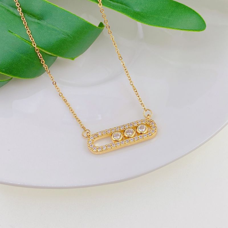 Colar com pingente de contas de cristal estilo árabe para mulheres, joias delicadas de casamento, aço inoxidável, banhado a ouro, 3 pontos em oval_voghion.com