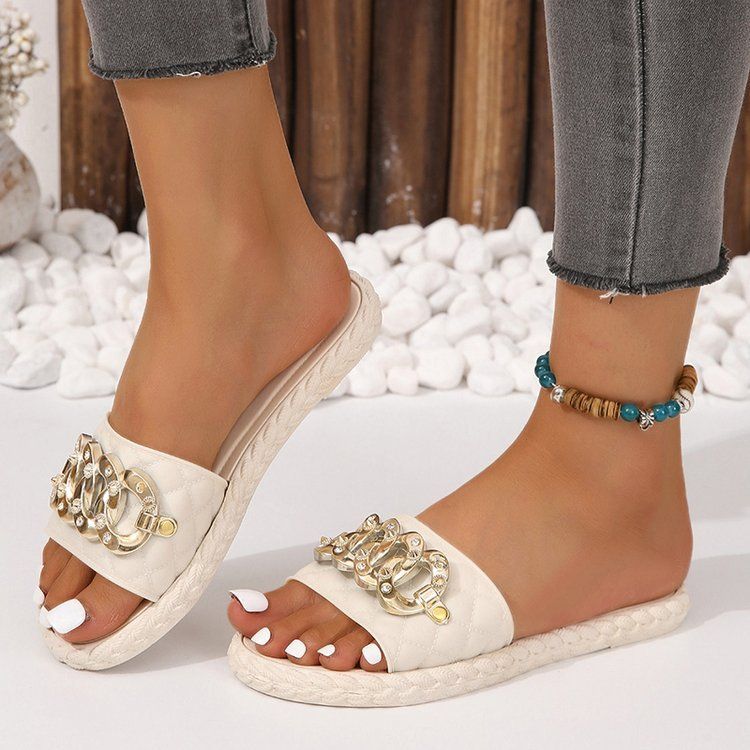 New Sandals Chain Casual Beach Sandals Flip-flops_voghion.com