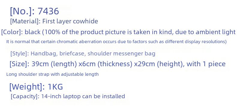 Cameda new men's handbag first layer cowhide business computer bag genuine cowhide shoulder a4 business trip briefcase_voghion.com