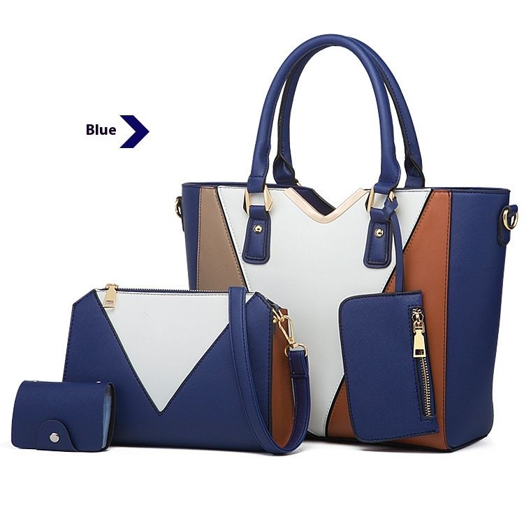 2024 new fashionable single shoulder diagonal women's hand-held cross pattern mother and child bag, color blocked four_voghion.com