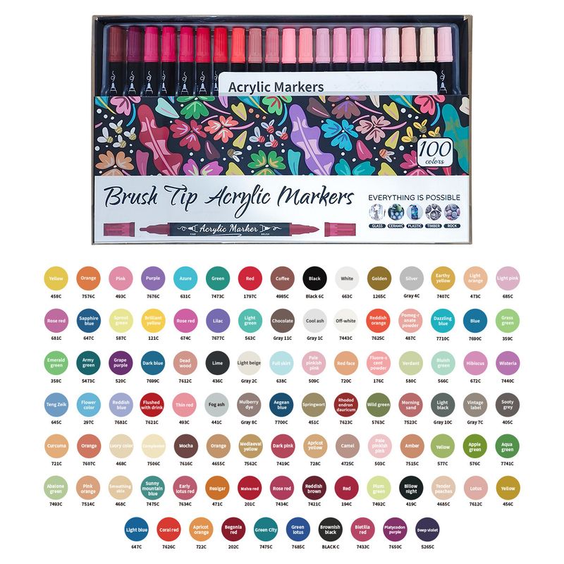 Aquarellpinselmarker mit Doppelspitze für Kinder – 24 Farben mischbares Acrylfarbenmarker-Set, weicher Pinsel und feine Spitze zum Zeichnen_voghion.com