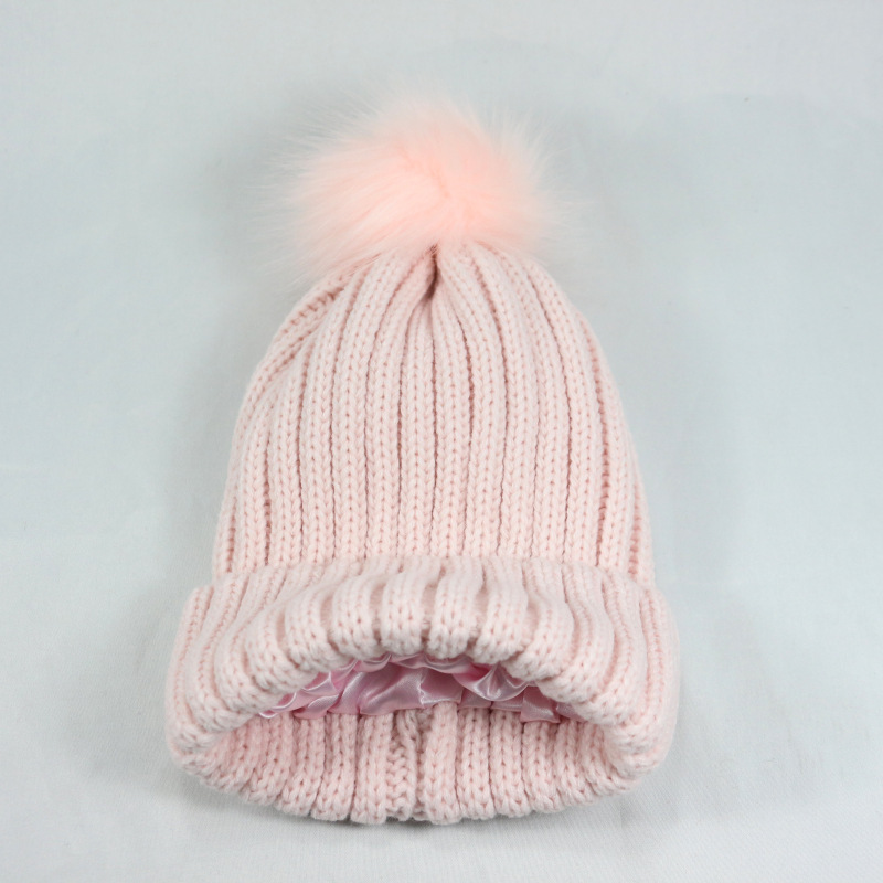 Ovillo de lana tejido para proteger el peinado, gorro sedoso y desmontable para mujer, gorro suelto y cálido, gorro de lana_voghion.com