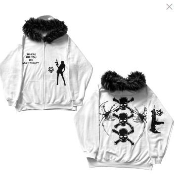 Herren-Kapuzenpullover mit Reißverschluss, Totenkopf-Print, Plüschkappen-Design, Strickjacke für Frühling und Herbst_voghion.com