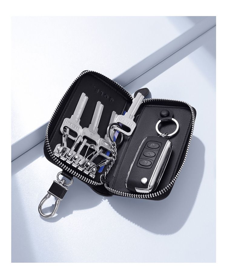 Herentassen Heren Autosleuteltas Heuptasje Sleutelhanger Multifunctionele Rits Sleuteltas Cadeaudoos Cadeau_voghion.com