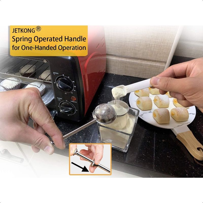 Stainless Flour Duster - 2-Piece Food Grade, Rust-Free Powder Sugar Shaker, EU Bakery Essential_voghion.com