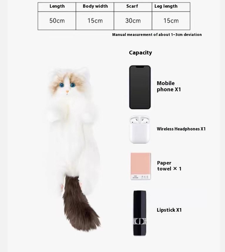 Simulation Katze Rucksack Kätzchen Plüsch Puppe Spielzeug Geburtstagsgeschenk Mädchen_voghion.com