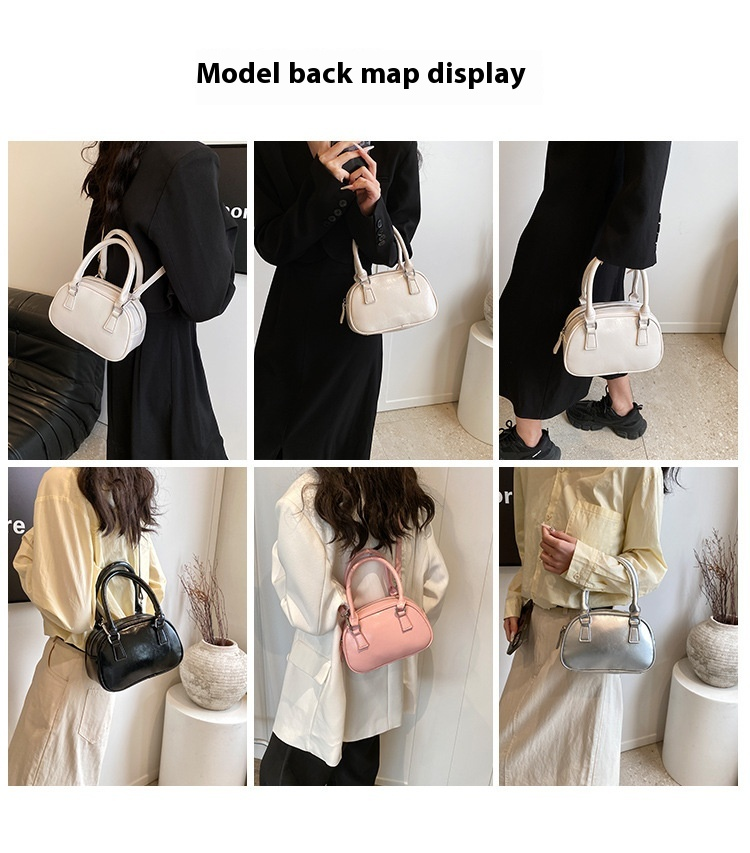 Versione coreana Texture 2024 Nuova nicchia Borsa quadrata portatile piccola Borsa a tracolla singola alla moda Borsa da bowling per donna_voghion.com