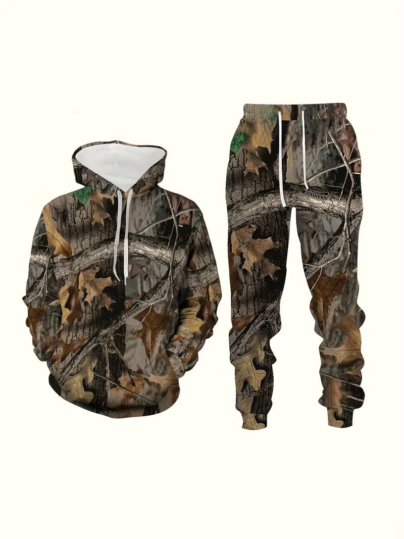 Sweat-shirt à capuche et pantalon de survêtement Hip Hop pour homme, automne et hiver_voghion.com