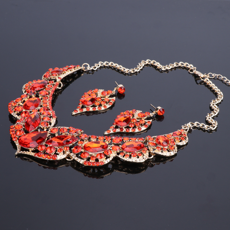 Set di gioielli da donna, da sposa, collana e orecchini pendenti con cristalli a goccia d'acqua a forma di goccia d'acqua_voghion.com