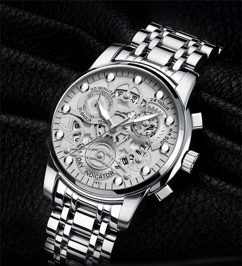 Montres à bracelet en acier pour hommes, montres étanches pour hommes_voghion.com